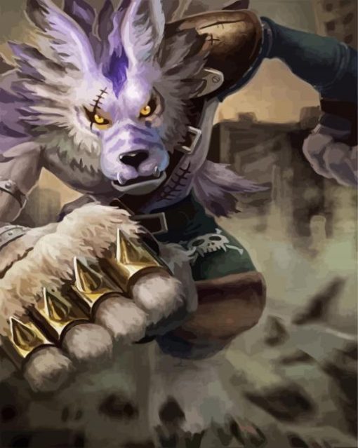 Weregarurumon Character paint by numbers