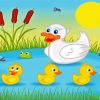 Happy White Duck paint by numbers