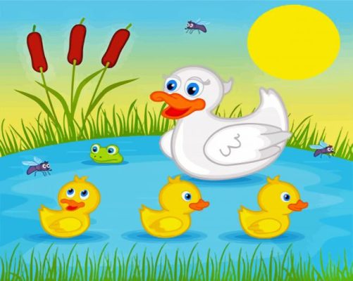 Happy White Duck paint by numbers