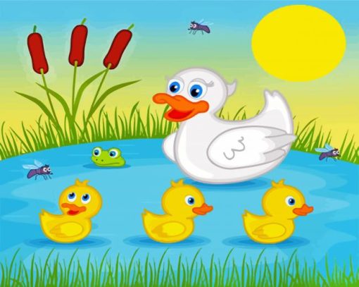 Happy White Duck paint by numbers