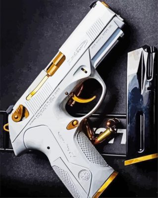 White Gun Weapon paint by numbers