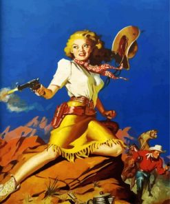 Old West Cowgirl paint by numbers