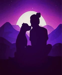 Women And Dog Silhouette paint by numbers