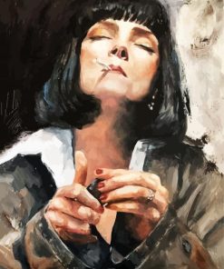 Woman Smoking Cigarette paint by numbers