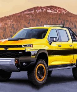 Yellow Chevy Silverado paint by numbers