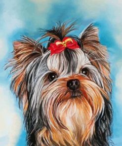 Yorkie Puppy Art paint by numbers