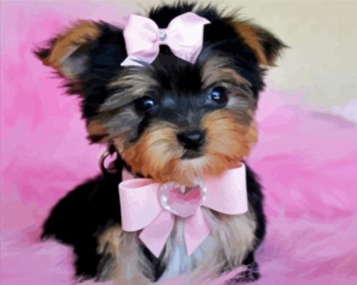 Yorkie Puppy With Accessories paint by numbers