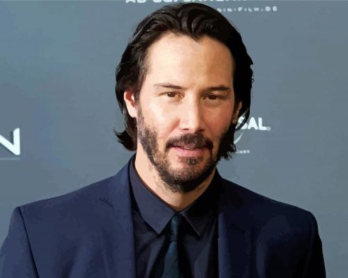 Keanu Reeves Canadian Actor paint by numbers