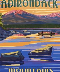 Adirondack Mountains Poster paint by numbers