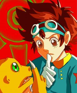 Agumon And Tai Kamiya paint by numbers