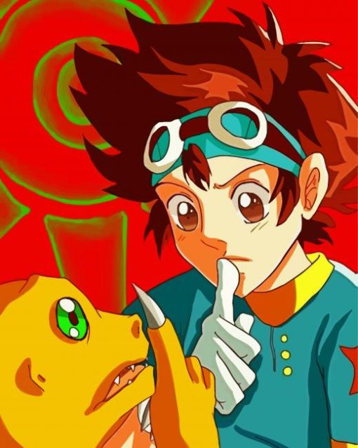 Agumon And Tai Kamiya paint by numbers