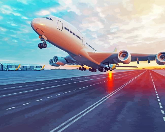 Airplane In The Airport paint by numbers
