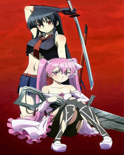 Mine And Akame paint by numbers