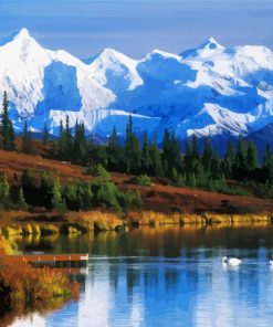 Denali Snowy Mountains paint by numbers