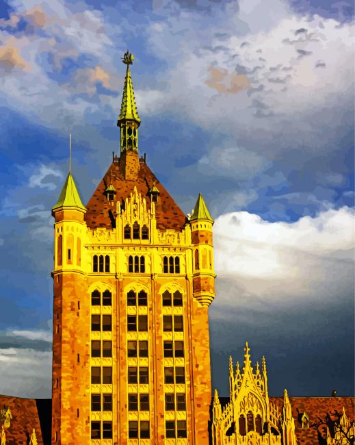 Albany Buildings At Sunset paint by numbers