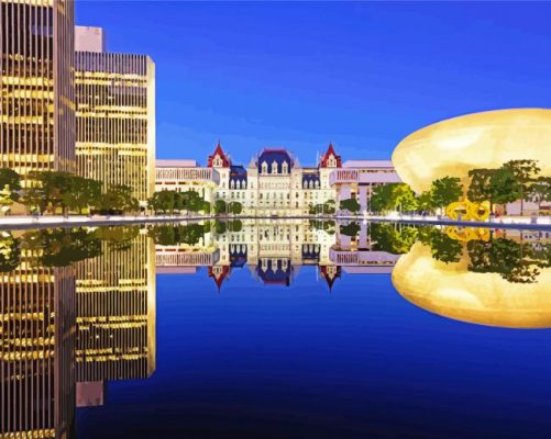 Albany Buildings Reflection paint by numbers