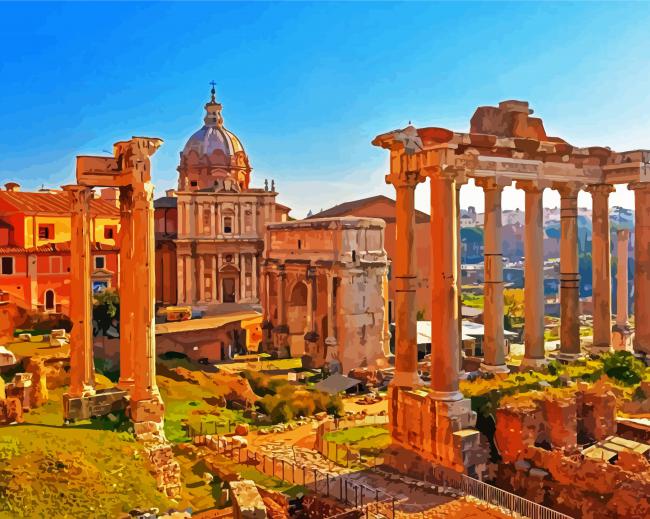 Aesthetic Ancient Ruins paint by numbers