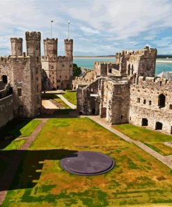 Aesthetic Caernarfon Castle paint by numbers