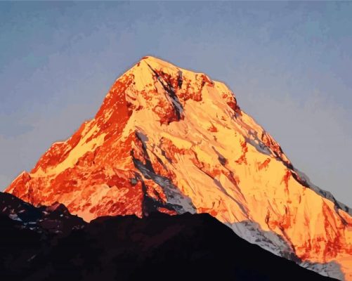 Annapurna Mountains At Sunset Paint by numbers