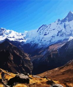 Snowy Annapurna Mountains paint by numbers