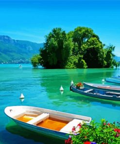 Annecy Lake Boats paint by numbers