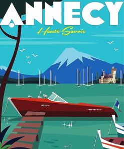 Annecy Lake Poster paint by numbers