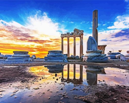 Temple Of Apollo At Sunset paint by numbers