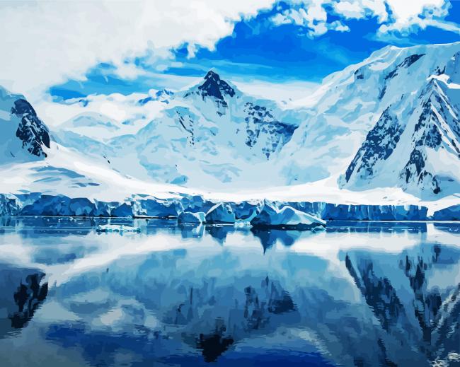 Antarctica Ice Reflection paint by numbers