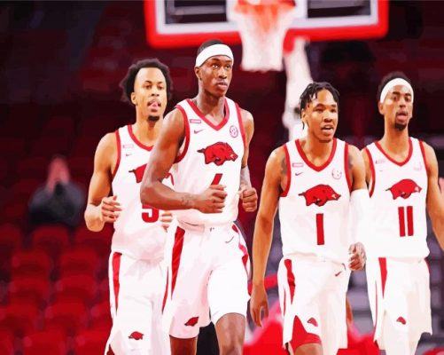 Arkansas Razorbacks Men's Basketball paint by numbers