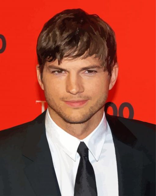 Aesthetic Ashton Kutcher paint by numbers