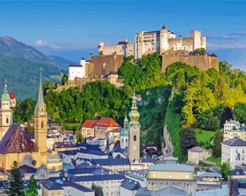 Salzburg Beautiful City paint by numbers