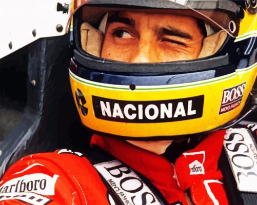 Ayrton Senna Wearing A Helmet paint by numbers