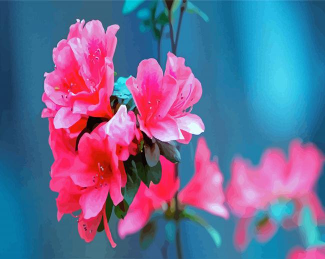 Beautiful Azaleas Flowers paint by numbers