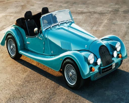 Blue Cyan Vintage Morgan paint by numbers