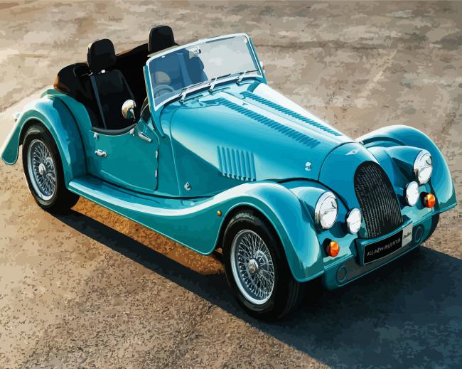 Blue Cyan Vintage Morgan paint by numbers
