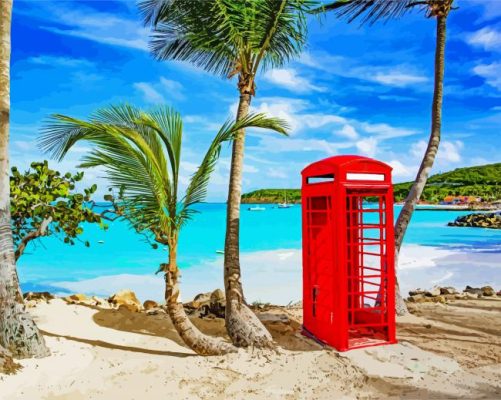 Booth In The Antigua Beach paint by numbers