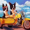 Boston Terrier Riding A Motorcycle paint by numbers