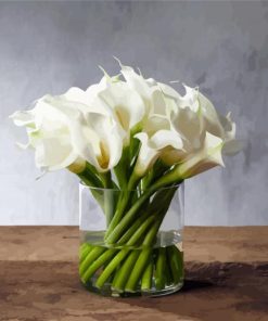 Calla Lilies In Glass Vase paint by numbers