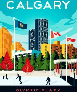 Calgary Olympic Plaza Poster paint by numbers