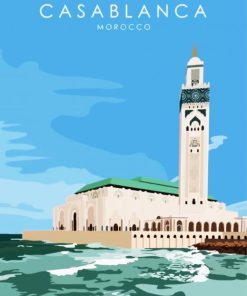 Wonderful Hassan II Mosque paint by numbers