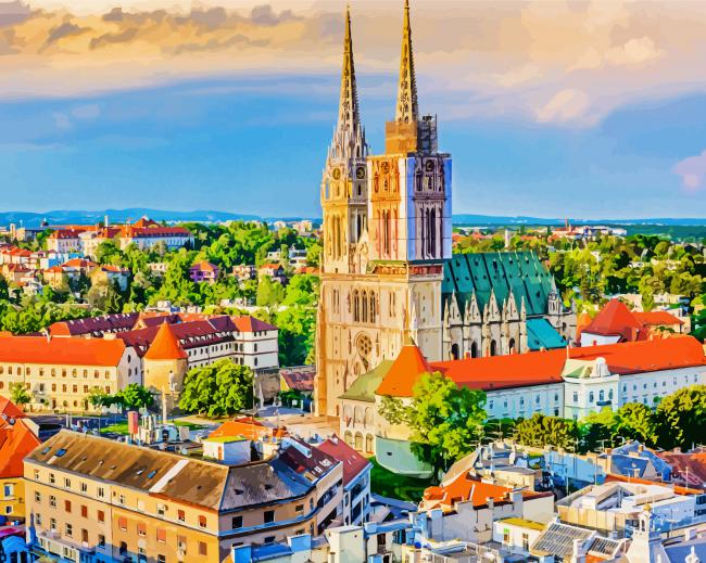 Cathedral Of Zagreb paint by numbers
