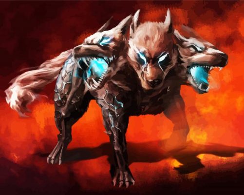 Fantasy Cerberus Dog paint by numbers