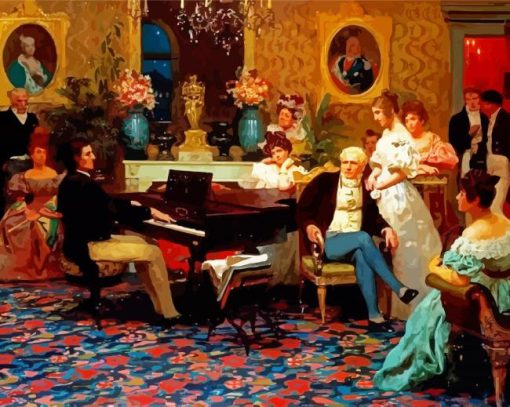 Chopin Playing Piano paint by numbers