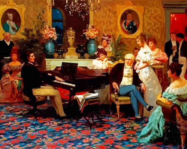 Chopin Playing Piano paint by numbers