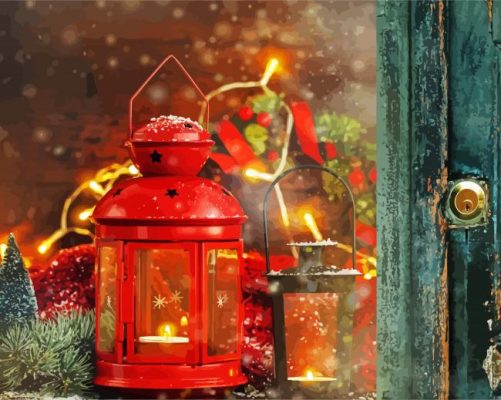 Christmas Lanterns Decoration paint by numbers