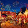 Circus Tents At Night paint by numbers