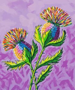 Colorful Thistle Flower paint numbers