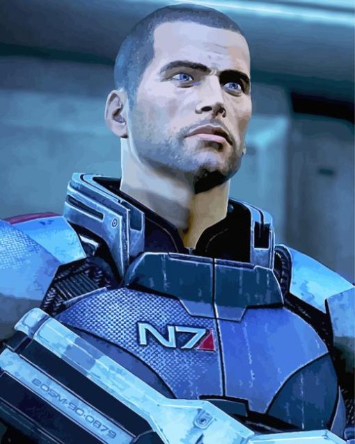 Commander Shepard Game paint by numbers