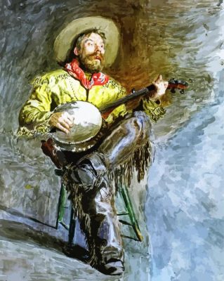 Cowboy Singing Art paint by numbers