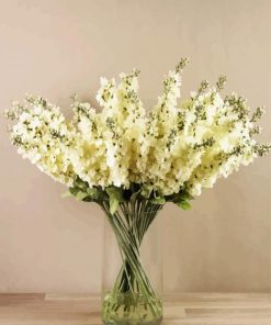 Delphiniums In Glass Vase paint by numbers